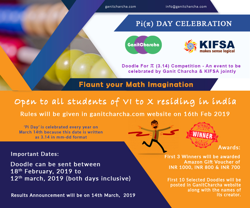 Pi Day 2019 Celebration : 'Doodle For Pi' Competition for Students of Class VI to X Residing in India